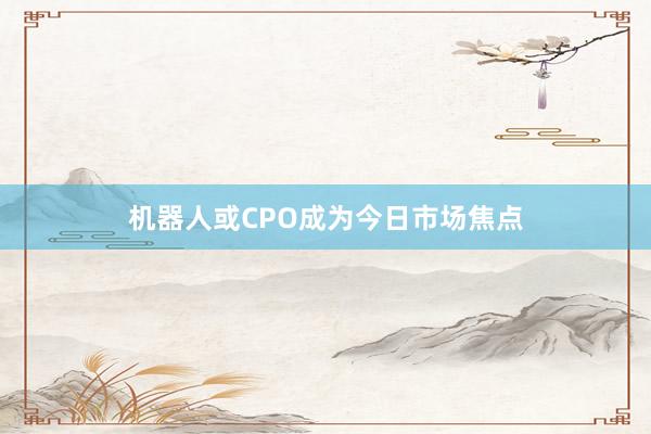 机器人或CPO成为今日市场焦点